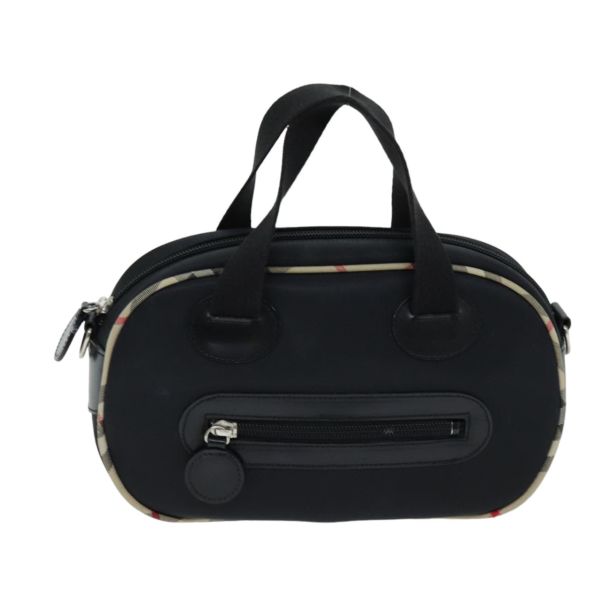 BURBERRY Hand Bag Nylon Black Auth bs14801