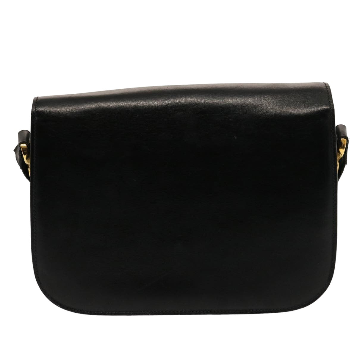 CELINE Horse Carriage Shoulder Bag Leather Black Auth bs14806