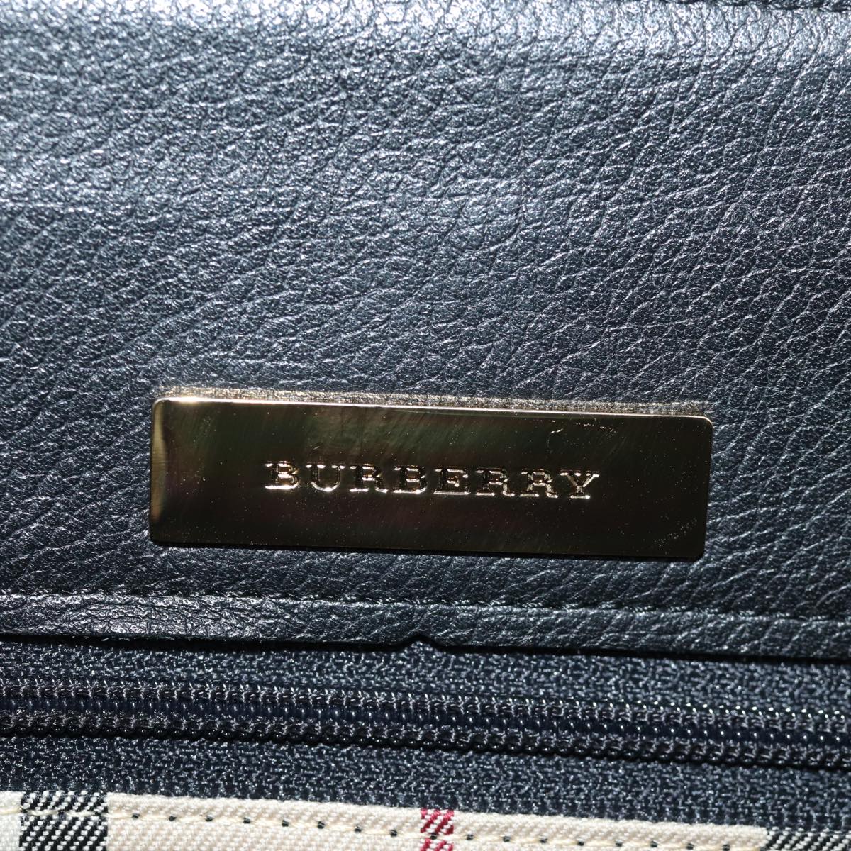 BURBERRY Shoulder Bag Leather Black Auth bs14825