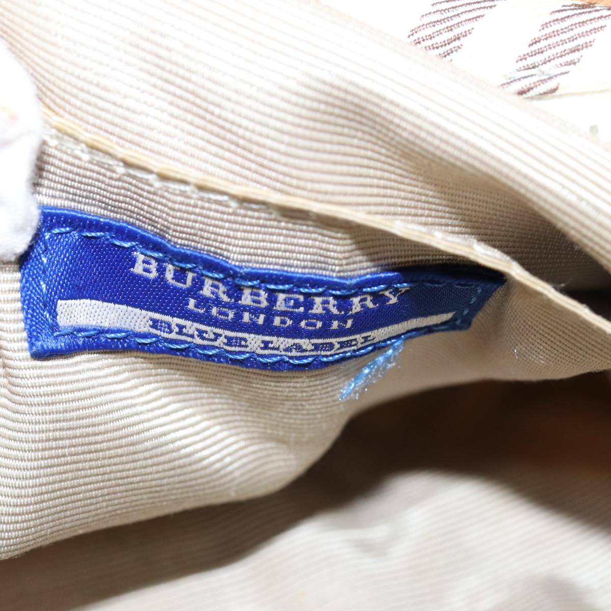 BURBERRY Nova Check Shoulder Bag Nylon Beige Auth bs14832