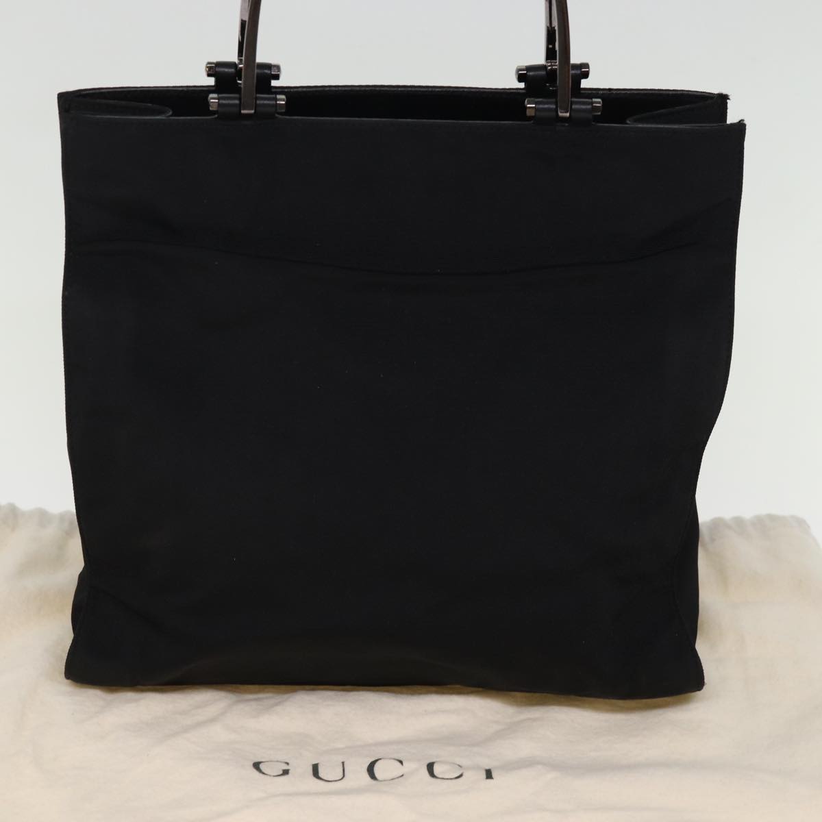 GUCCI Hand Bag Nylon Black 002 1025 Auth bs14835