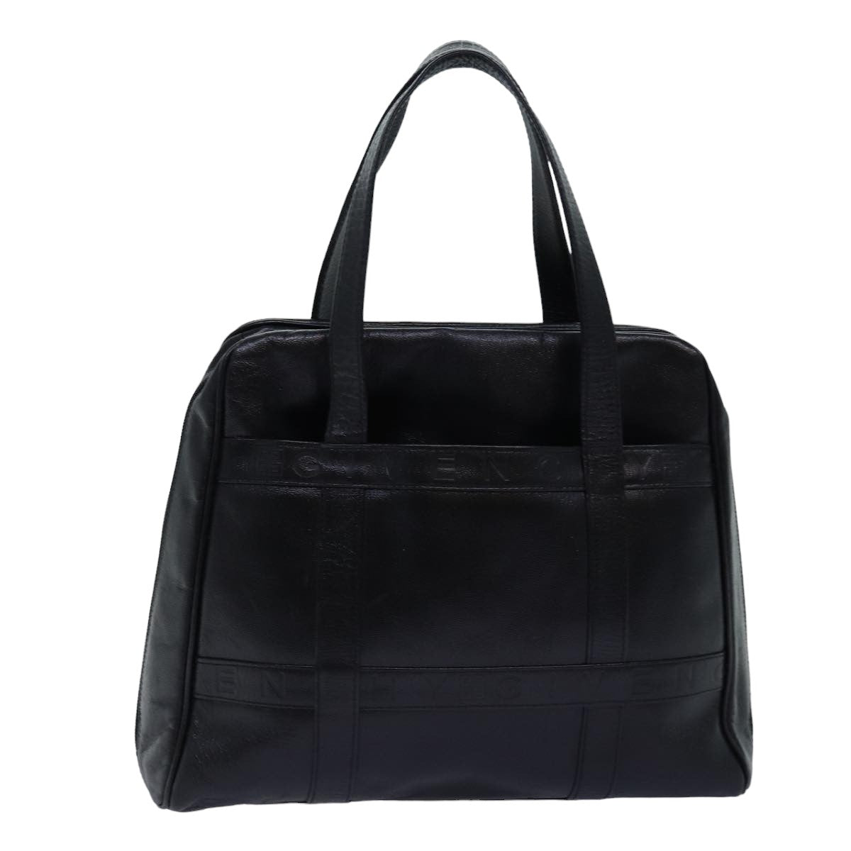 GIVENCHY Hand Bag Leather Black Auth bs14846