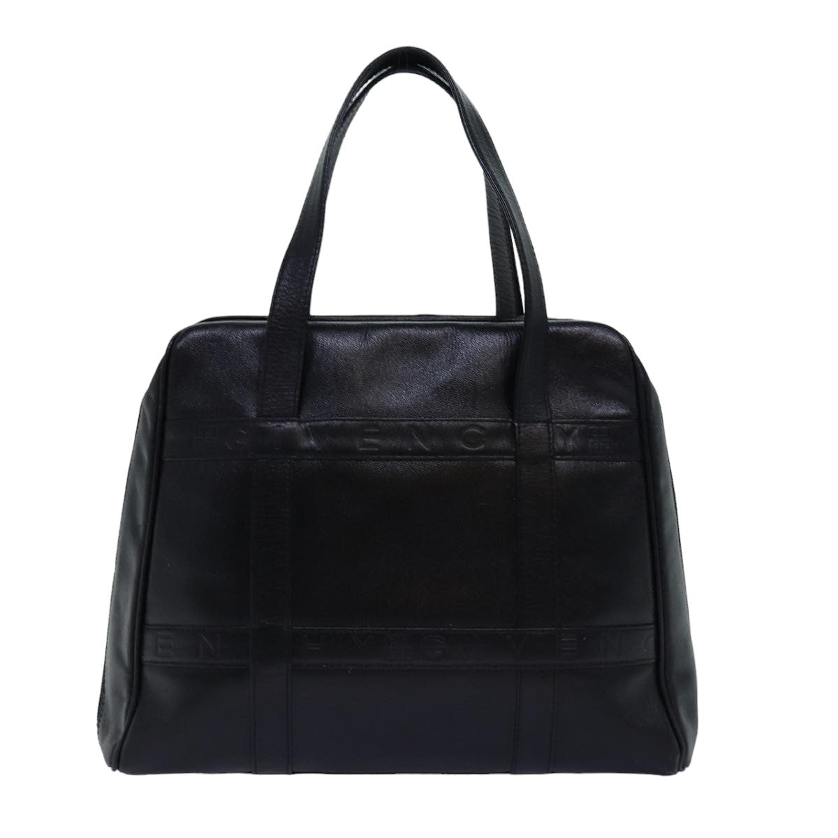 GIVENCHY Hand Bag Leather Black Auth bs14846