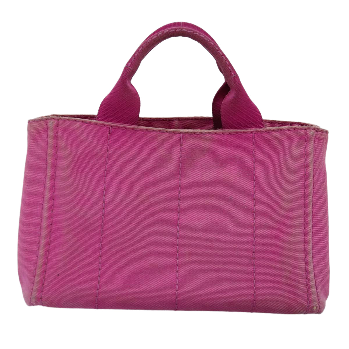 PRADA Canapa PM Hand Bag Canvas Pink Auth bs14850 - 0