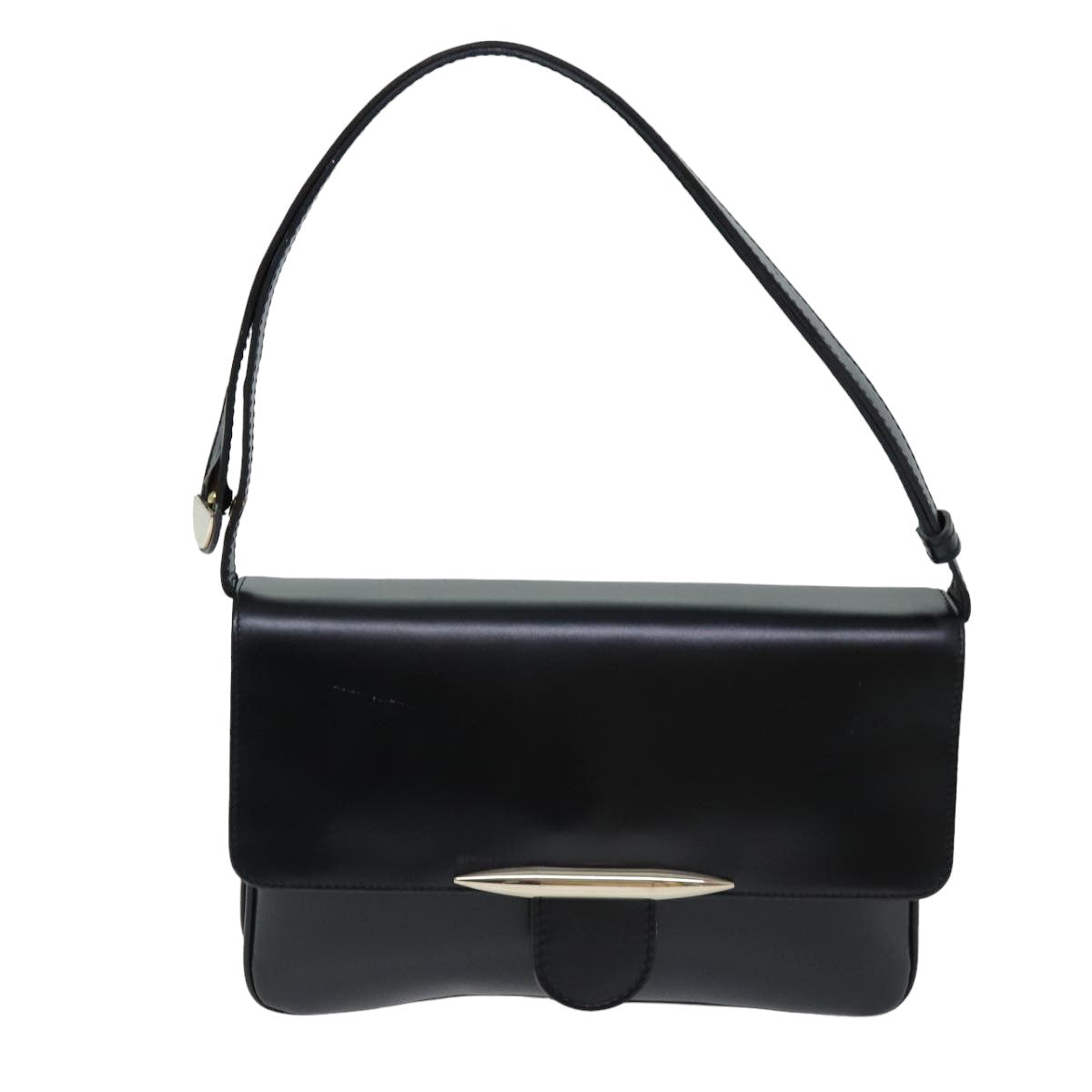 LOEWE Shoulder Bag Leather Black Auth bs14851