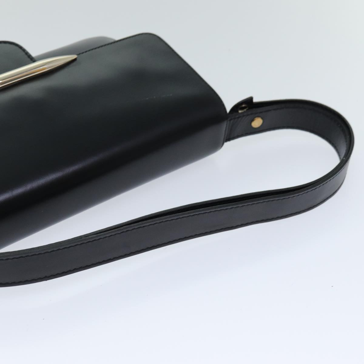 LOEWE Shoulder Bag Leather Black Auth bs14851