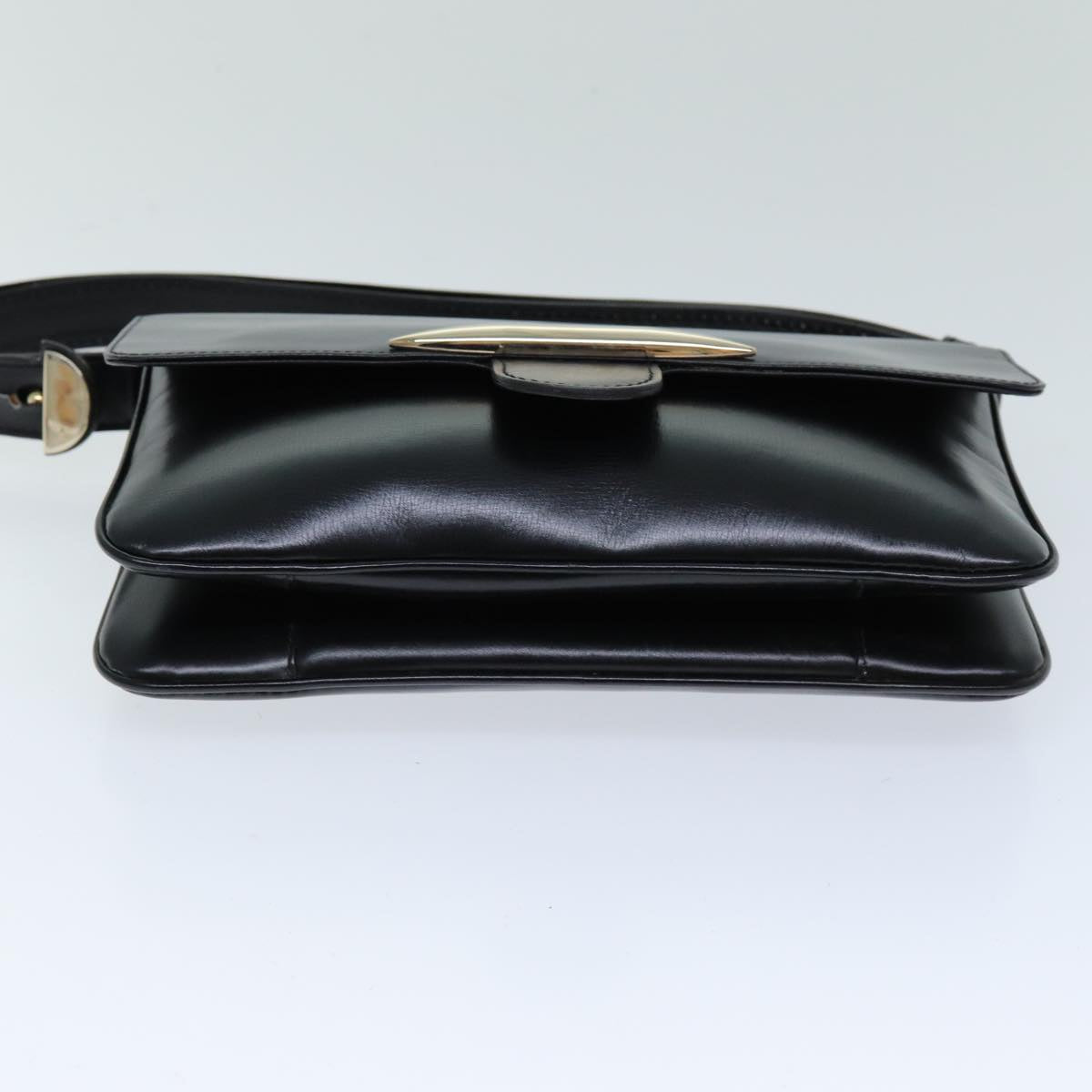 LOEWE Shoulder Bag Leather Black Auth bs14851