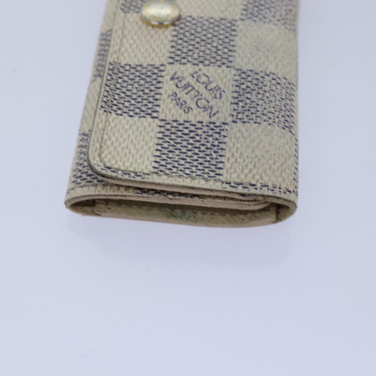 LOUIS VUITTON Monogram Vernis Damier Azur Key Case 5Set Amarante LV Auth bs14872