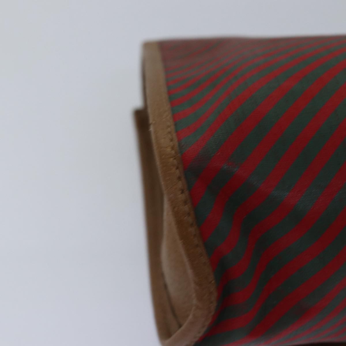 GUCCI Clutch Bag Coated Canvas Red Green 89 01 039 Auth bs14889