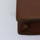 Burberrys Clutch Bag Leather Brown Auth bs14900-15
