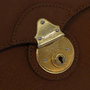 Burberrys Clutch Bag Leather Brown Auth bs14900-9