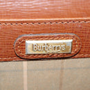 Burberrys Clutch Bag Leather Brown Auth bs14900-10