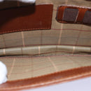 Burberrys Clutch Bag Leather Brown Auth bs14900-11