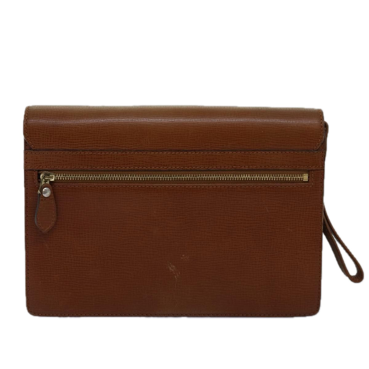 Burberrys Clutch Bag Leather Brown Auth bs14900 - 0