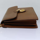 Burberrys Clutch Bag Leather Brown Auth bs14900-3