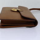 Burberrys Clutch Bag Leather Brown Auth bs14900-4