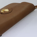 Burberrys Clutch Bag Leather Brown Auth bs14900-5