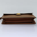 Burberrys Clutch Bag Leather Brown Auth bs14900-6