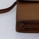 Burberrys Clutch Bag Leather Brown Auth bs14900-7