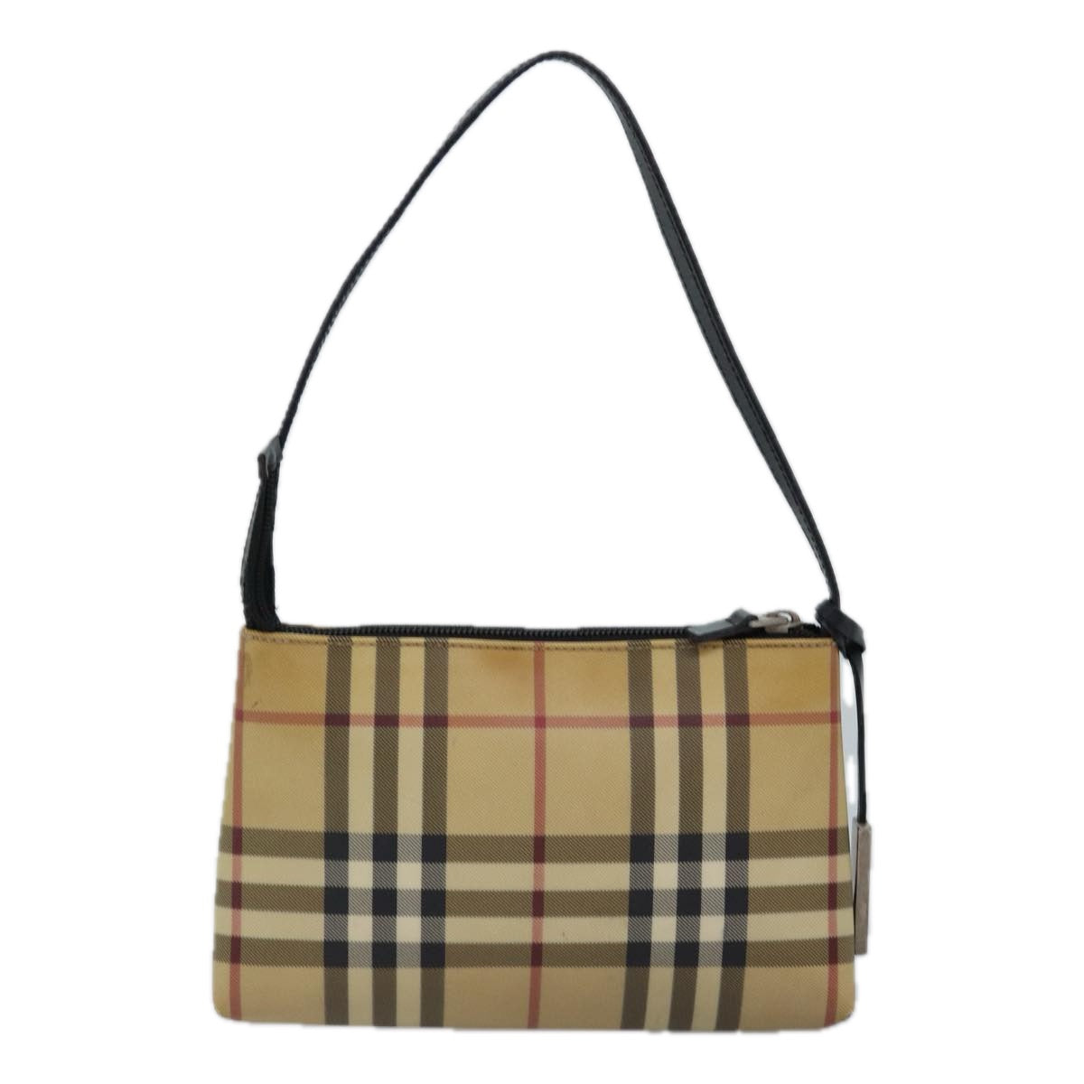 BURBERRY Nova Check Hand Bag Coated Canvas Beige Auth bs14905 - 0