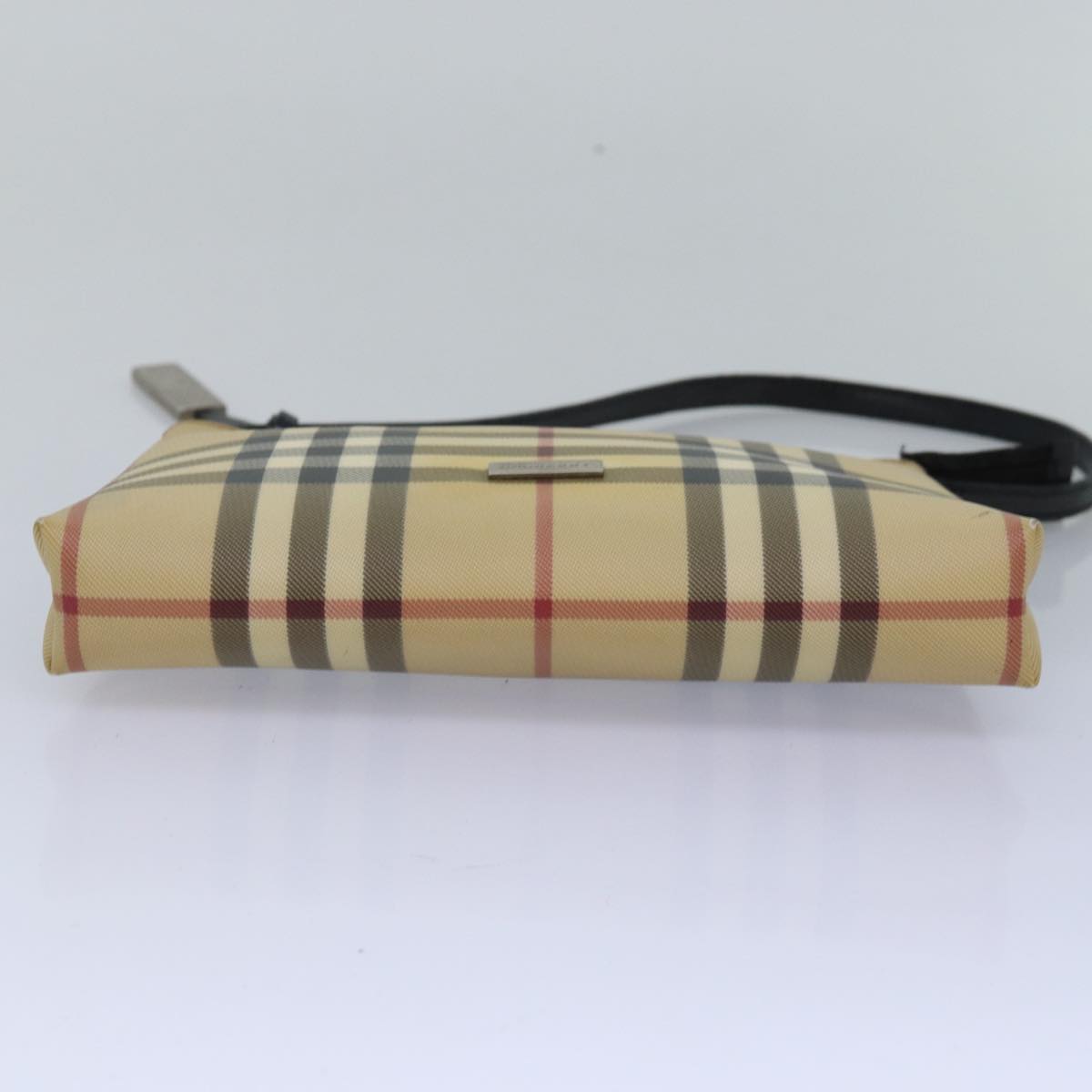 BURBERRY Nova Check Hand Bag Coated Canvas Beige Auth bs14905