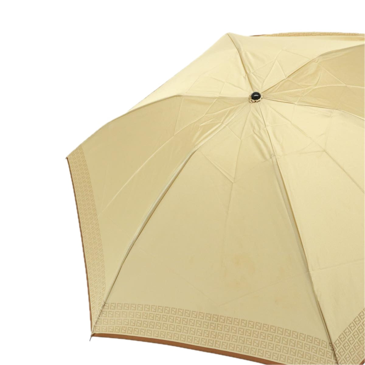 FENDI Zucchino Canvas folding Umbrella Nylon Beige Auth bs14907 - 0