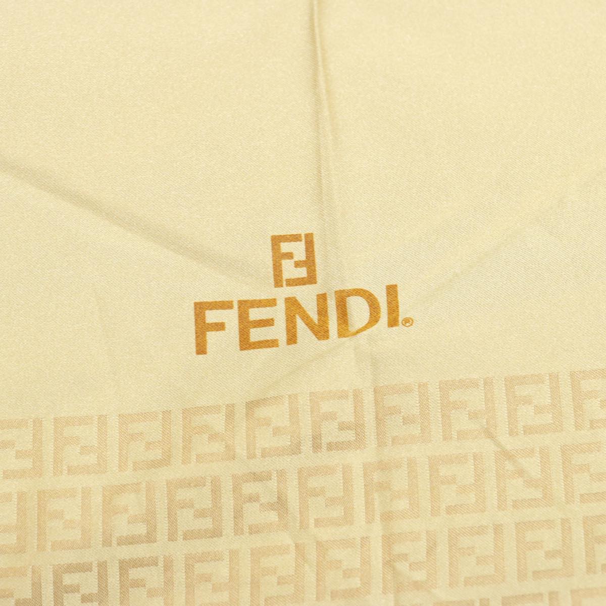 FENDI Zucchino Canvas folding Umbrella Nylon Beige Auth bs14907