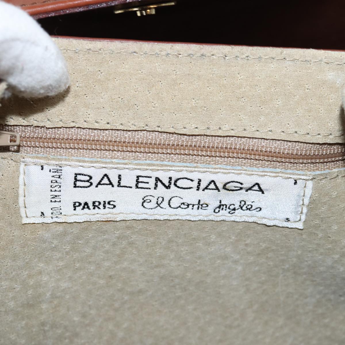 BALENCIAGA Shoulder Bag Leather Brown Auth bs14908