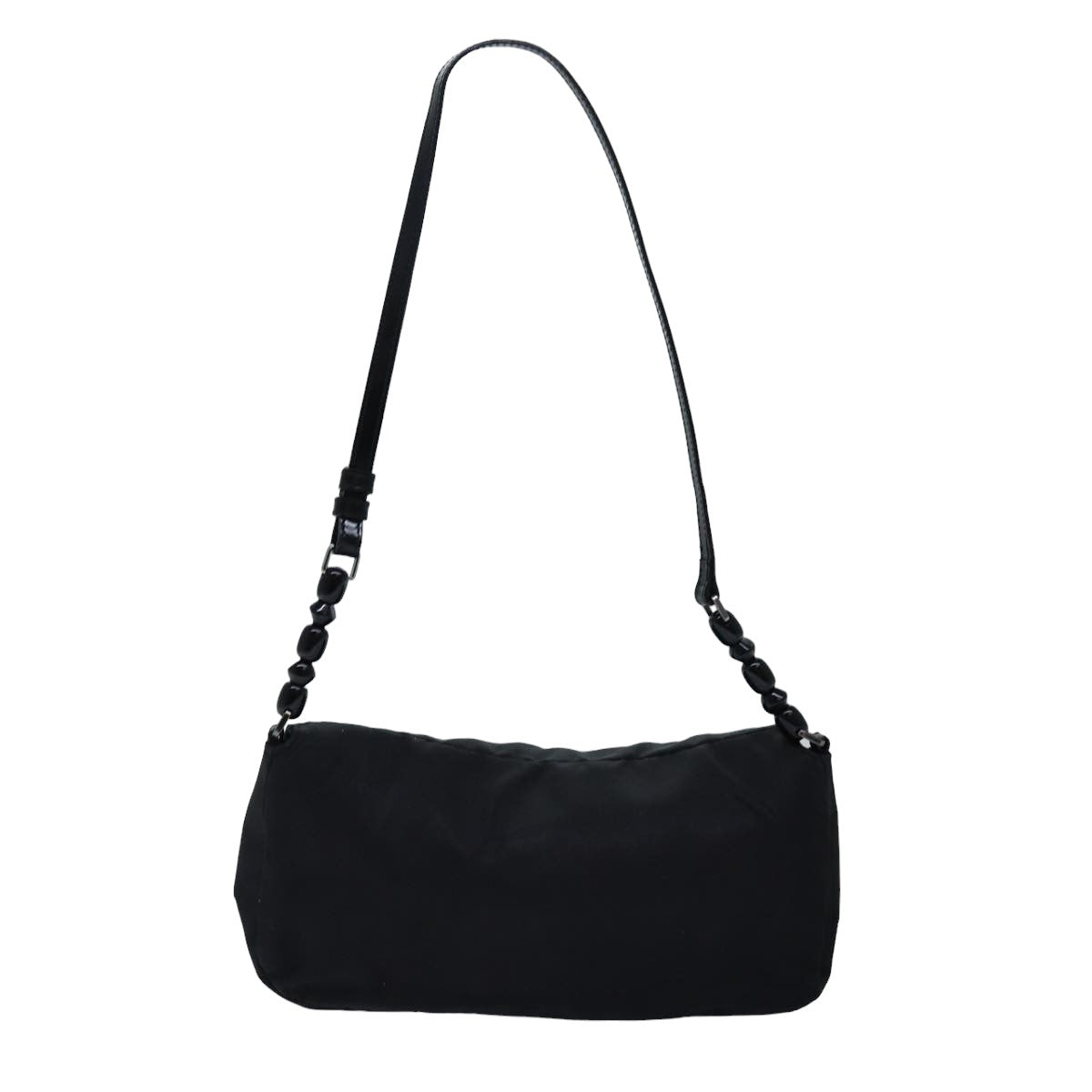 Christian Dior Maris Pearl Shoulder Bag Nylon Black Auth bs14912