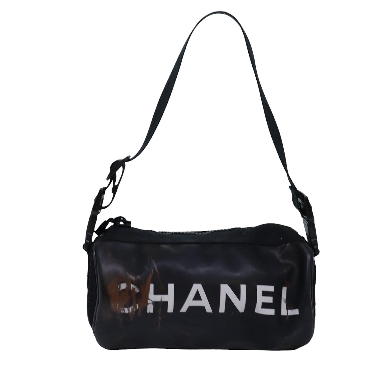 CHANEL Shoulder Bag PVC Black CC Auth bs14913