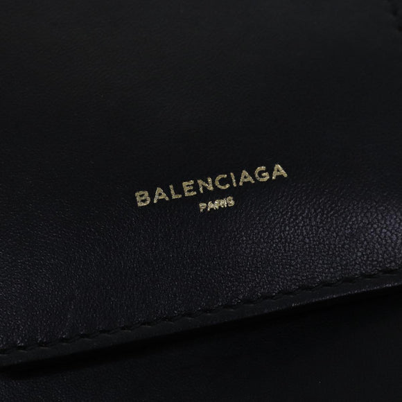 BALENCIAGA Shoulder Bag Leather Black Auth bs14918