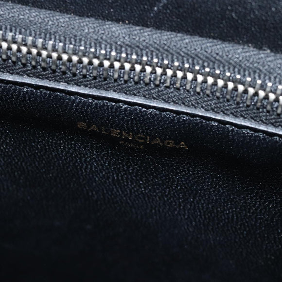 BALENCIAGA Shoulder Bag Leather Black Auth bs14918