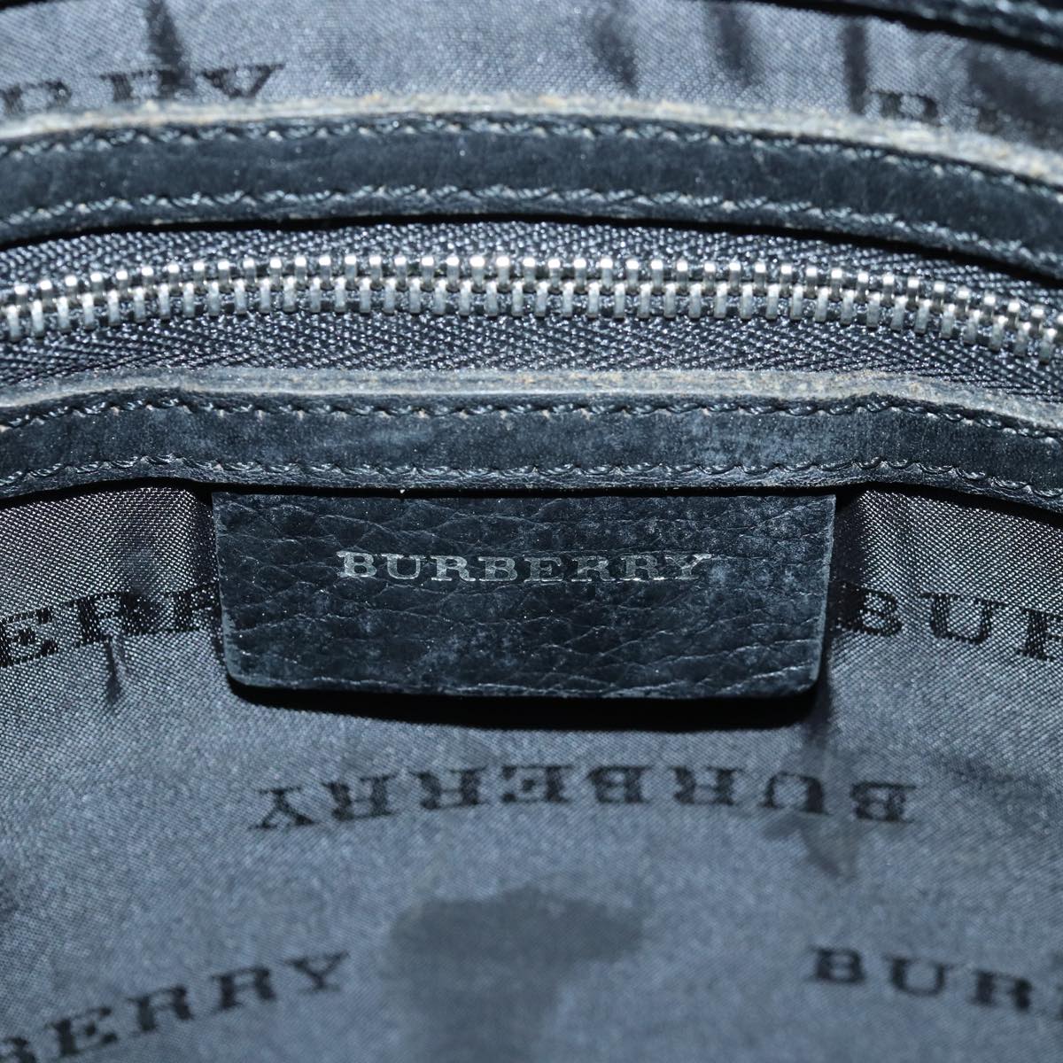 BURBERRY Nova Check Shoulder Bag Nylon Beige Black Auth bs14923