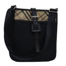 BURBERRY Nova Check Shoulder Bag Nylon Beige Black Auth bs14923-1