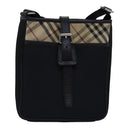 BURBERRY Nova Check Shoulder Bag Nylon Beige Black Auth bs14923-13