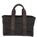 HERMES Acape Luco PM Hand Bag Nylon Brown Auth bs14944-2