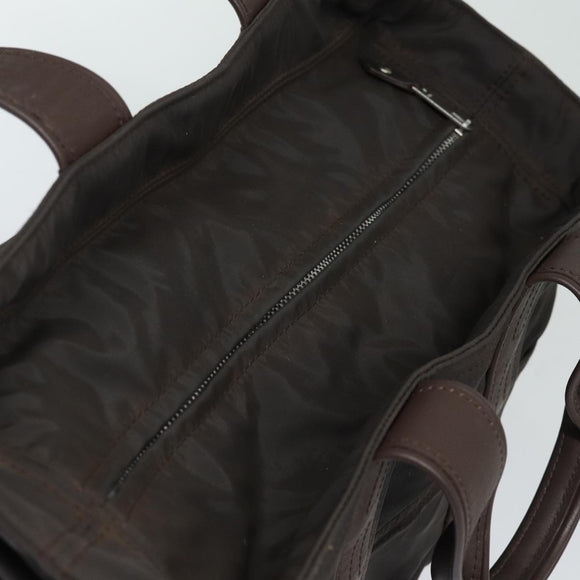 HERMES Acape Luco PM Hand Bag Nylon Brown Auth bs14944