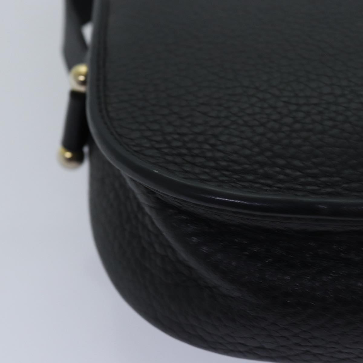 Christian Dior Shoulder Bag Leather Black Auth bs14945