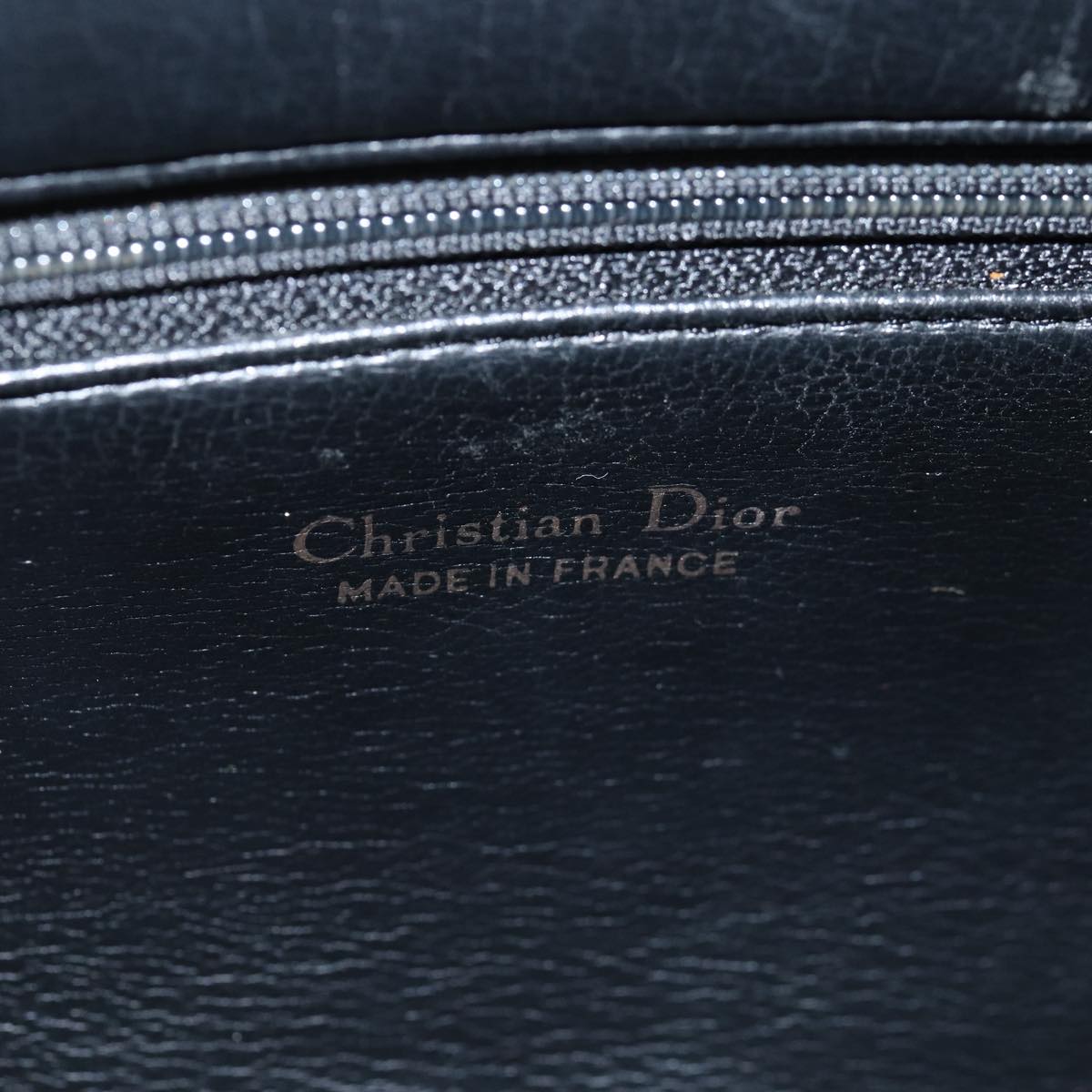 Christian Dior Shoulder Bag Leather Black Auth bs14945