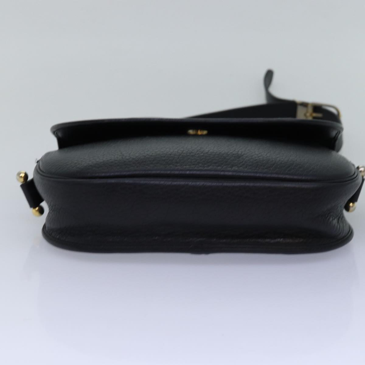 Christian Dior Shoulder Bag Leather Black Auth bs14945