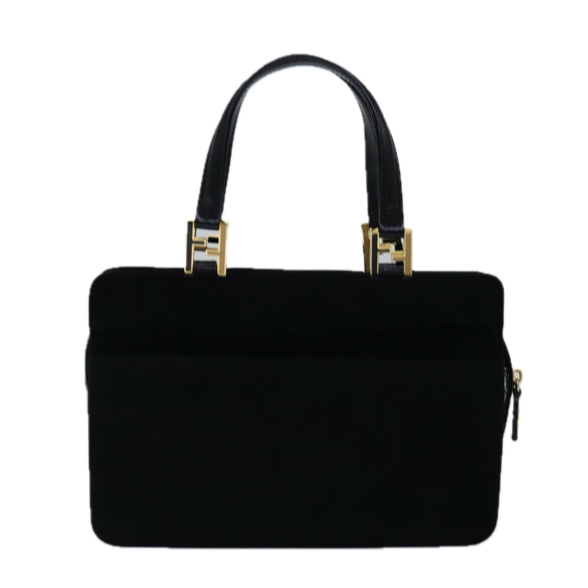 FENDI Hand Bag Suede Black Auth bs14949 - 0