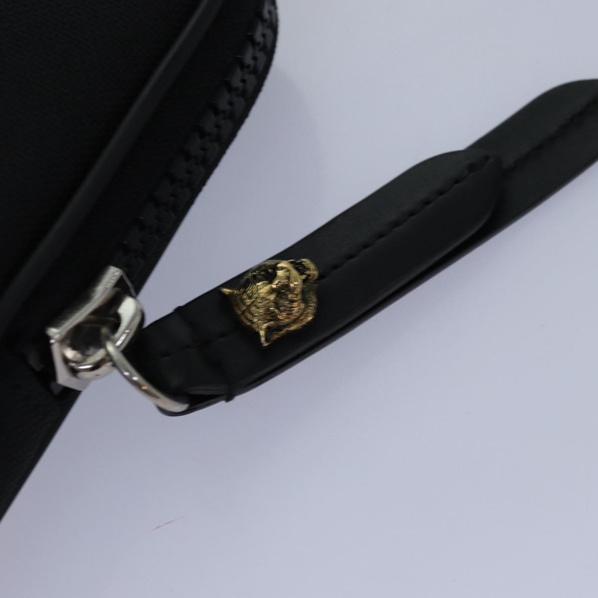 GUCCI Clutch Bag Canvas Black 473883 Auth bs14950