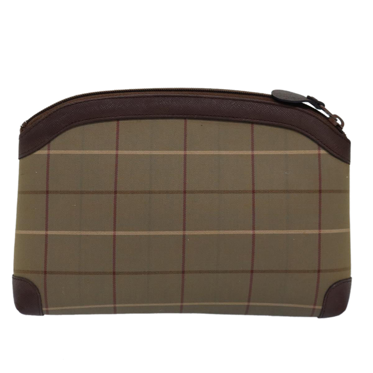 Burberrys Nova Check Pouch Canvas Beige Auth bs14952