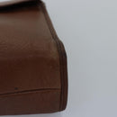 Burberrys Clutch Bag Leather Brown Auth bs14953-9