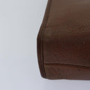 Burberrys Clutch Bag Leather Brown Auth bs14953-14
