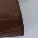Burberrys Clutch Bag Leather Brown Auth bs14953-15