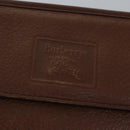 Burberrys Clutch Bag Leather Brown Auth bs14953-10