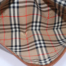 Burberrys Clutch Bag Leather Brown Auth bs14953-18