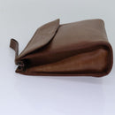Burberrys Clutch Bag Leather Brown Auth bs14953-4
