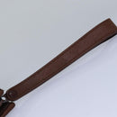 Burberrys Clutch Bag Leather Brown Auth bs14953-7